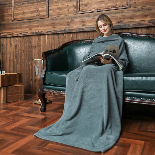 Plush Coral Fleece Wearable Blanket For Women