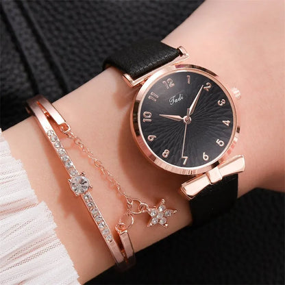 Women Quartz Bracelet + Watch Set