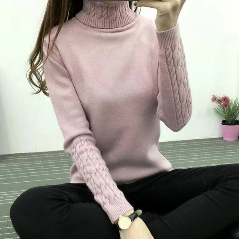 Women Long Sleeve Turtleneck Winter Sweater