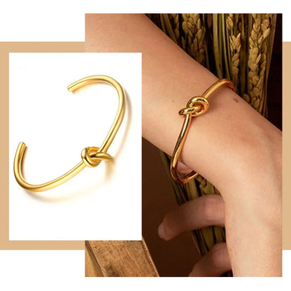 Round Circular Open Knot Cuff Bangle Bracelet For Women