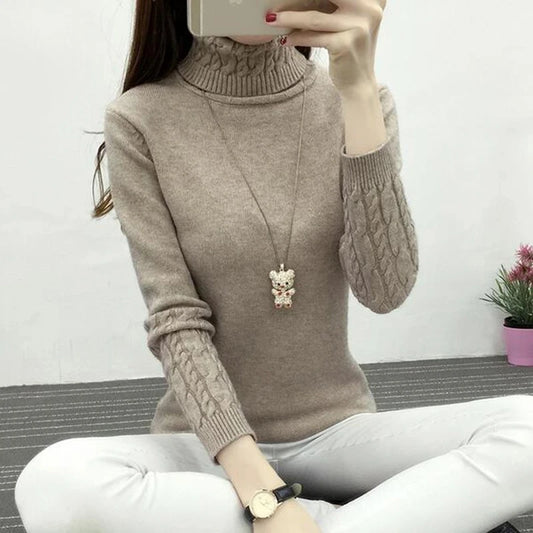 Women Long Sleeve Turtleneck Winter Sweater