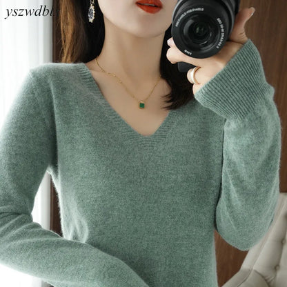 Women Casual V-Neck Warm Sweater